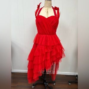 Harley Quinn Suicide Squad red dress with wig margot robbie nwt